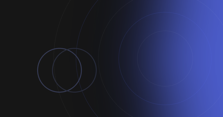 Identidade visual Stellatus: motif orbital azul assimétrico sobre fundo escuro. Tema: assimetria de poder e agentes de IA.