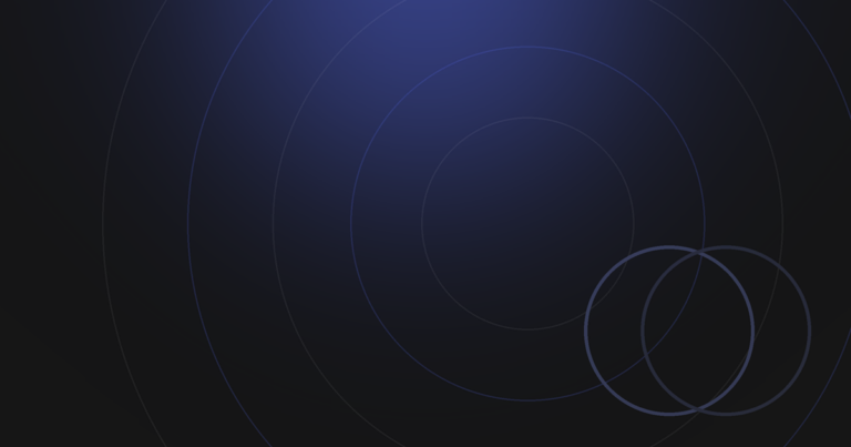 Identidade visual Stellatus: motif orbital azul sobre fundo escuro. Tema: jornada 5x2 e agentes de IA.